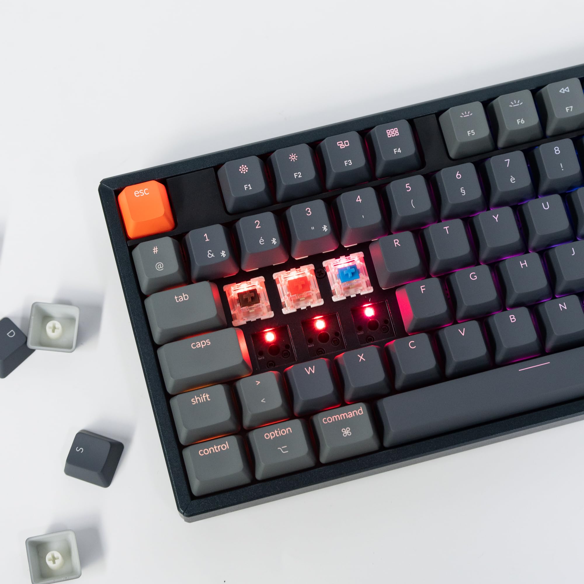 Keychron K10 Wireless Mechanical Gaming Keyboard - Full Size Bluetooth/Wired RGB Backlit, Aluminum Frame, Gateron G Pro Red Switch for Mac/Windows - Perfect for Office Work, Gaming & Programming
