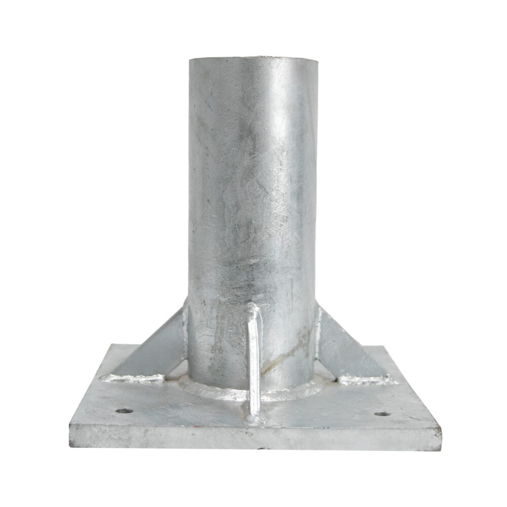 Heavy Duty Bolt-On SafeLink Post Base Plate - Galvanized Steel Fence Post Anchor for Secure Installation | Perfect for Chain Link Fences, Garden Gates & Outdoor Security Barriers