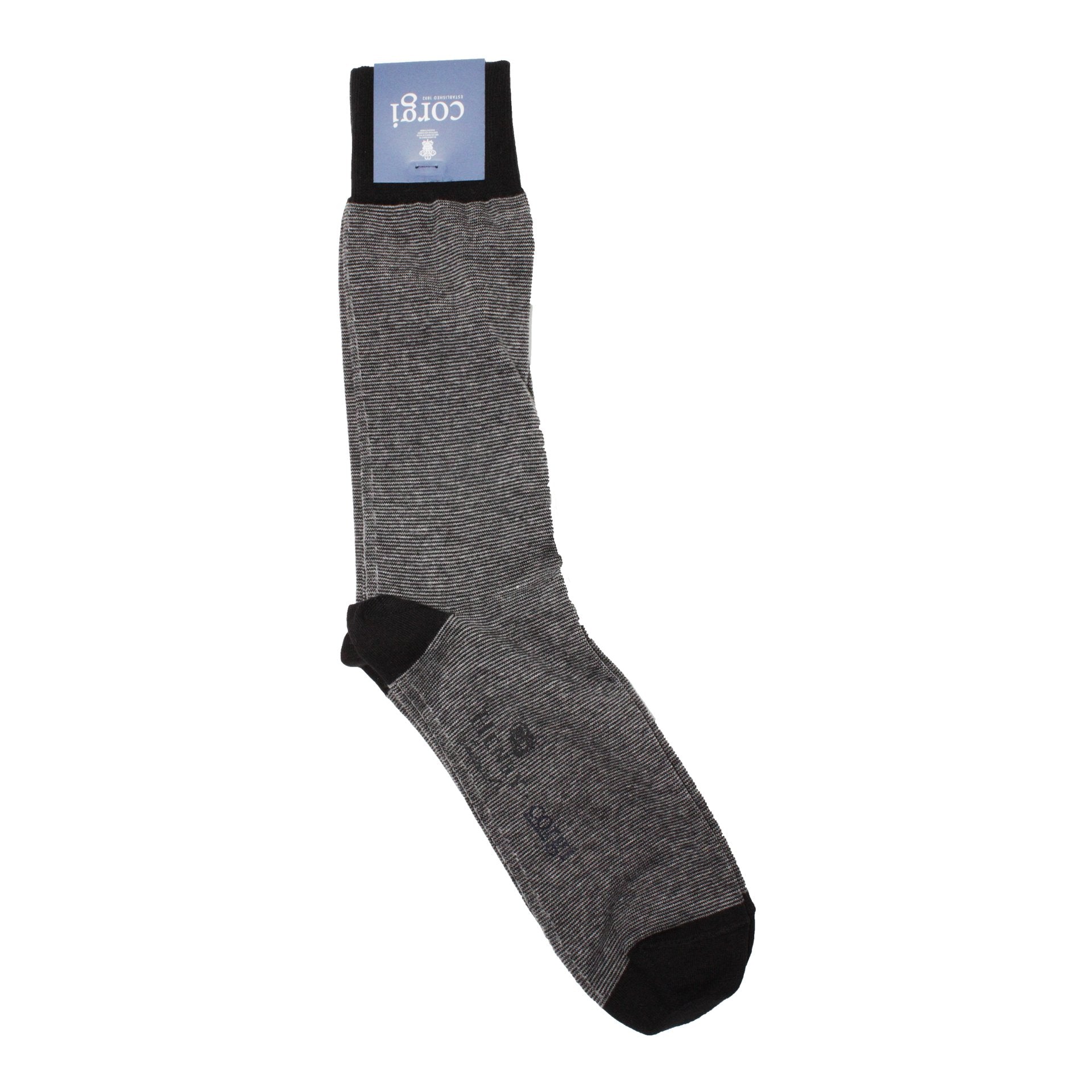 Premium Lightweight Cotton Business Socks for Men - Black & Grey Dress Socks - Comfortable Office & Formal Wear