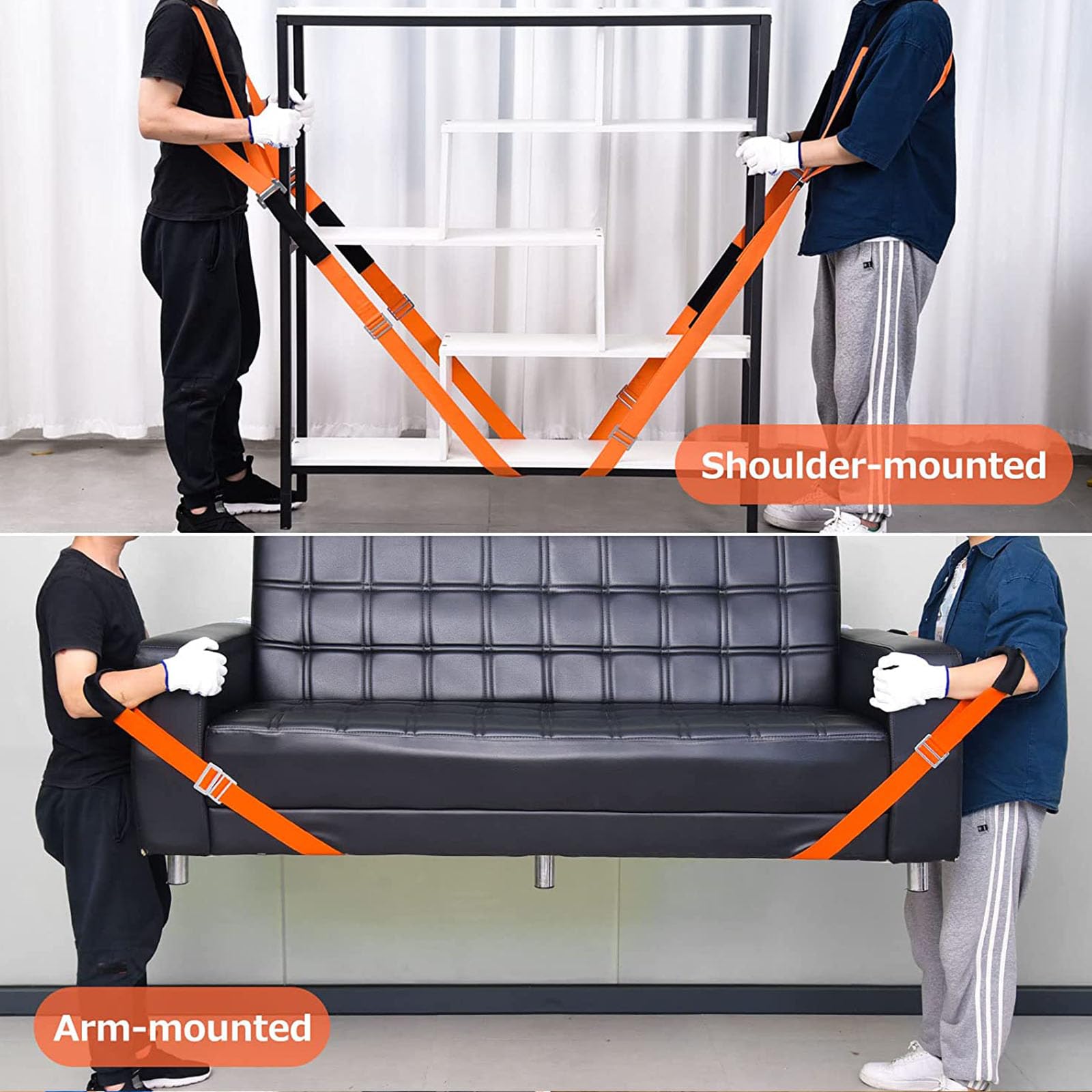 Adjustable Moving Straps for 2 People - Heavy Duty Furniture Lifting & Moving System - Shoulder Support for Furniture, Appliances, Mattresses - Holds Up to 800 lbs - Perfect for Home Moves, Warehouse Relocations & DIY Projects
