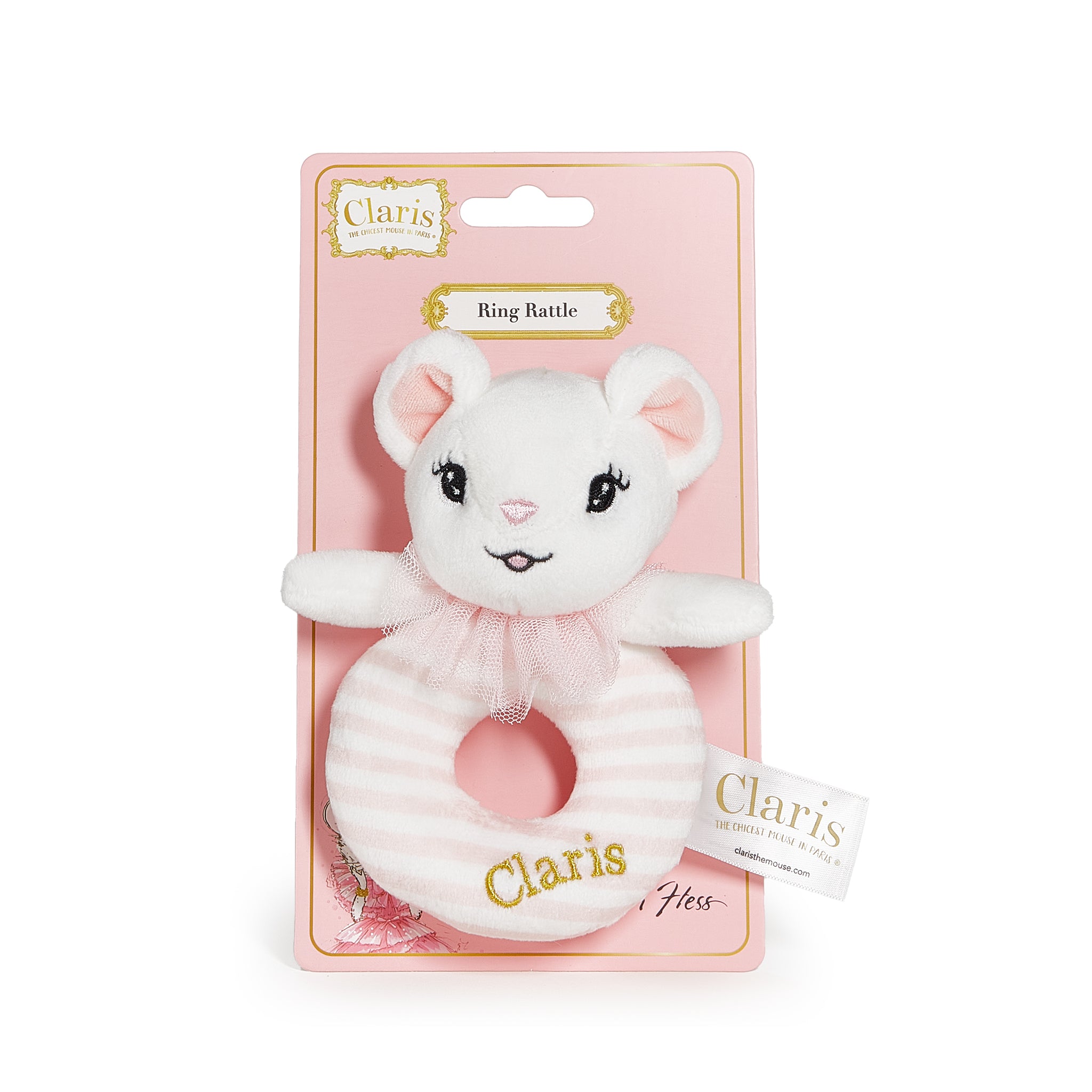 Claris The Mouse Ring Rattle - Soft Baby Teether Toy for Newborns & Infants | Perfect for Soothing Teething Pain & Sensory Development