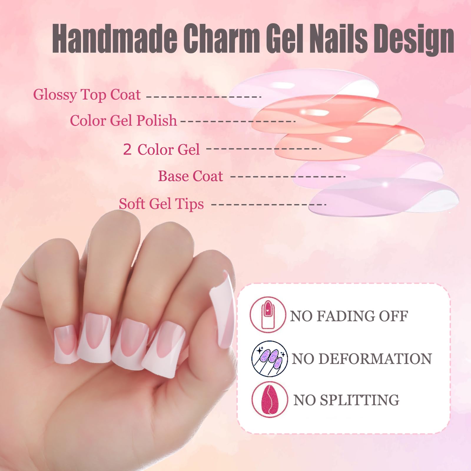 120Pcs White French Duck Press On Nails - 12 Sizes Glossy Tips for Salon & DIY Nail Art