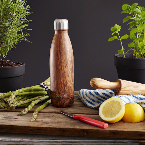 S'well Wood Insulated Water Bottle 9oz (266mL) - Leakproof & Eco-Friendly Stainless Steel Travel Tumbler for Hot & Cold Drinks - Perfect for Hiking, Office, Gym & Outdoor Activities