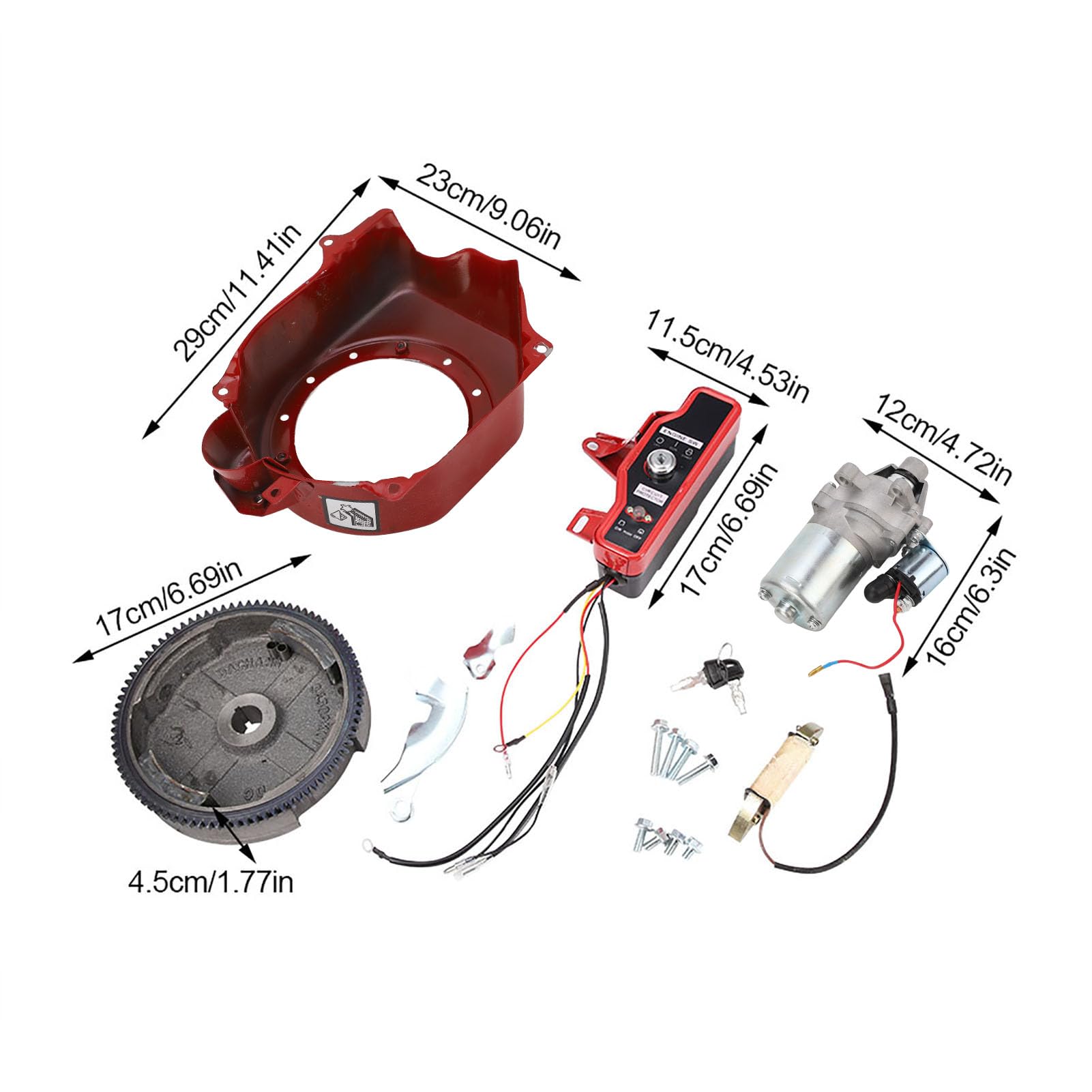 Electric Start Kit Starter Motor & Flywheel Switch for Honda GX160 5.5HP & GX200 Engines - Perfect for Small Engine Repairs, Lawn Mowers, and Power Equipment