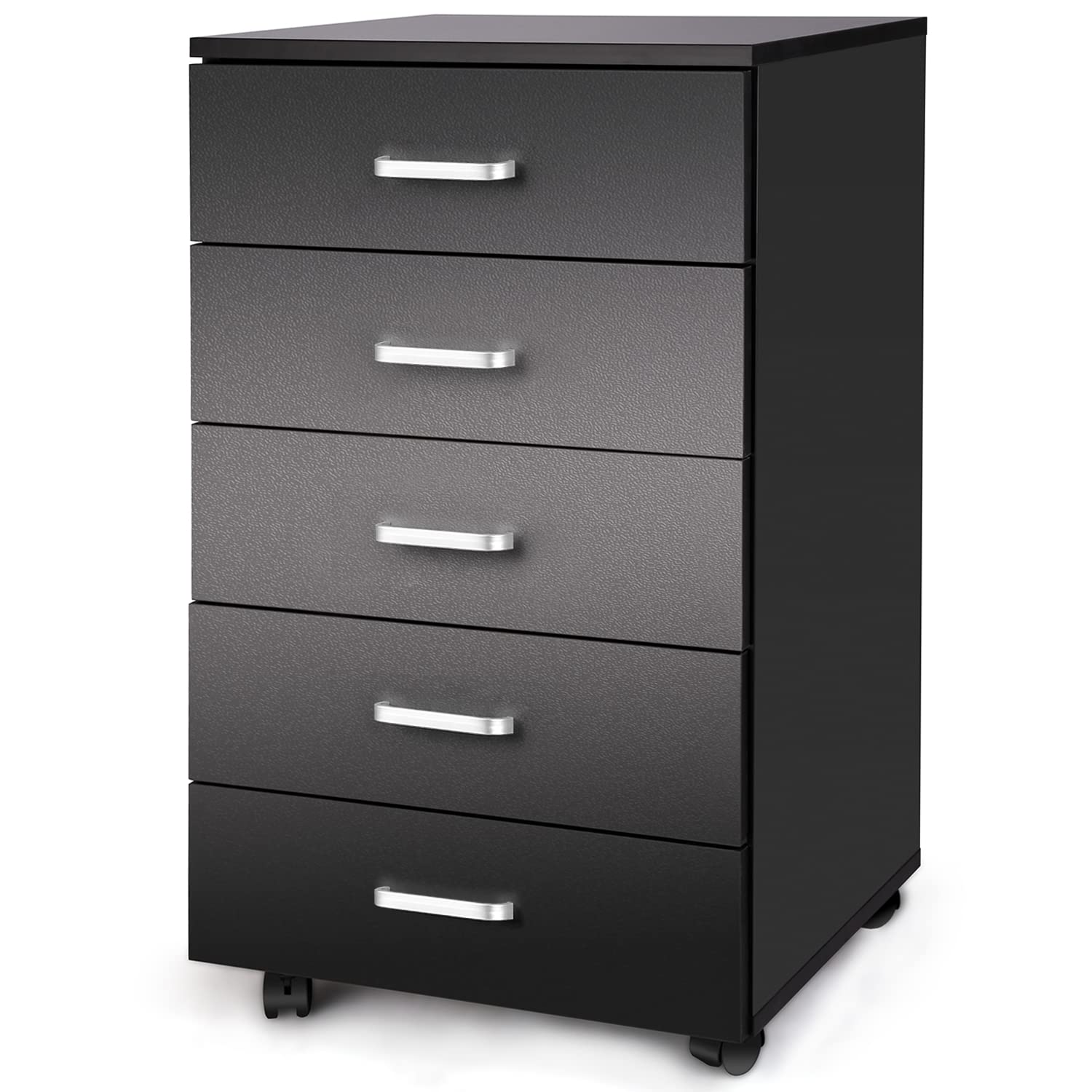 TUSY 5-Drawer Storage Dresser with Cabinet | Mobile Chest Organizer for Bedroom, Home Office & Living Room | Perfect for Clothes, Toys & Home Organization