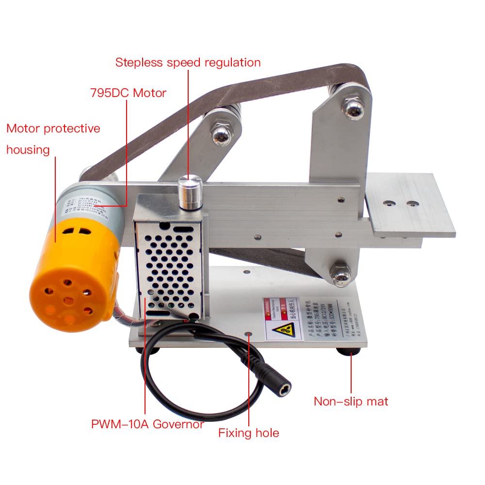 360W Mini Belt Sander - Electric Polishing & Grinding Machine with 30x533MM Belt, 4800RPM Knife Sharpener & DIY Bench Sander for Woodworking, Metalworking & Craft Projects