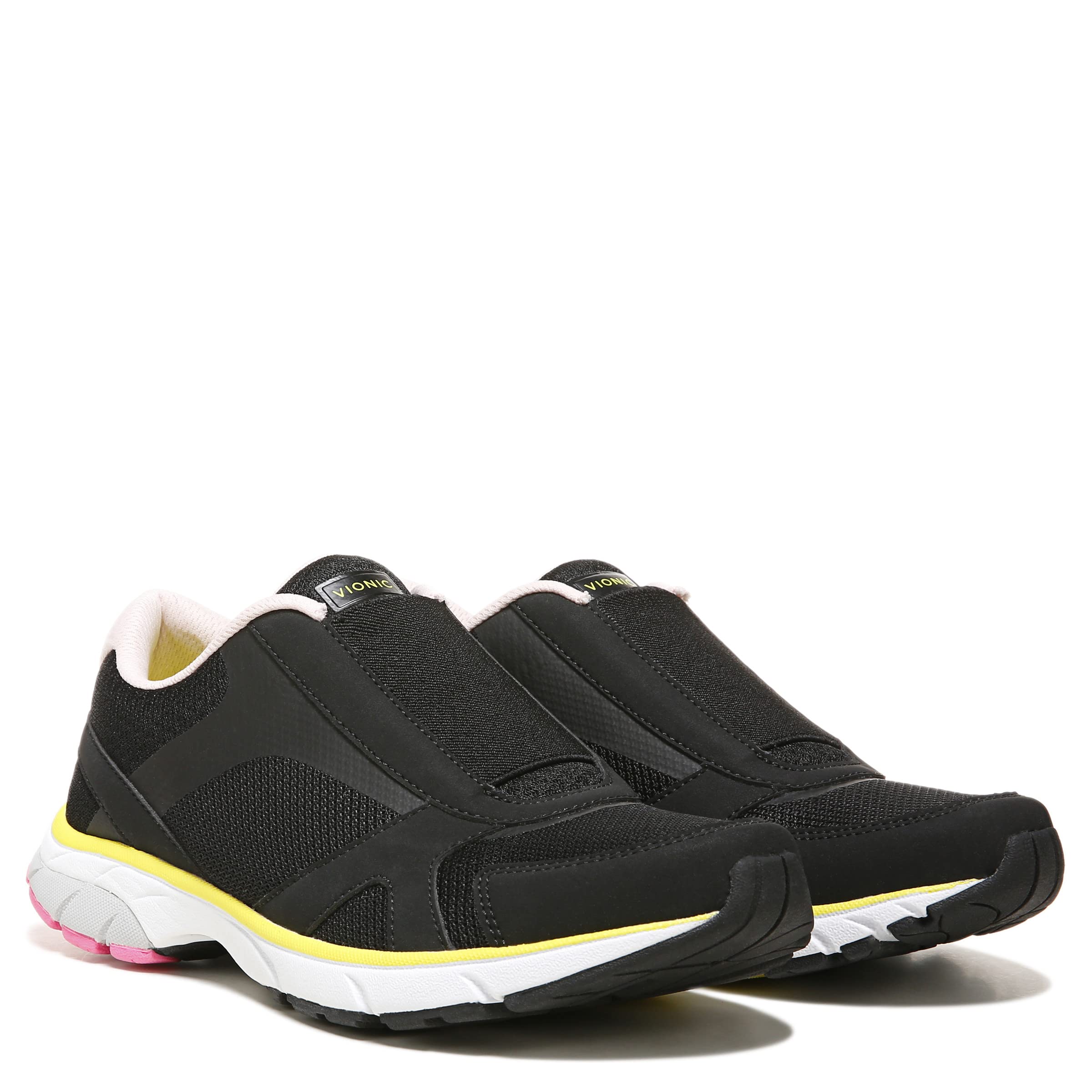Vionic Samana Women's Arch Supportive Sandals with Adjustable Straps - Black/Cloud Pink - Size 9.5 Medium - Comfortable Walking Shoes for Work, Travel & Everyday Wear
