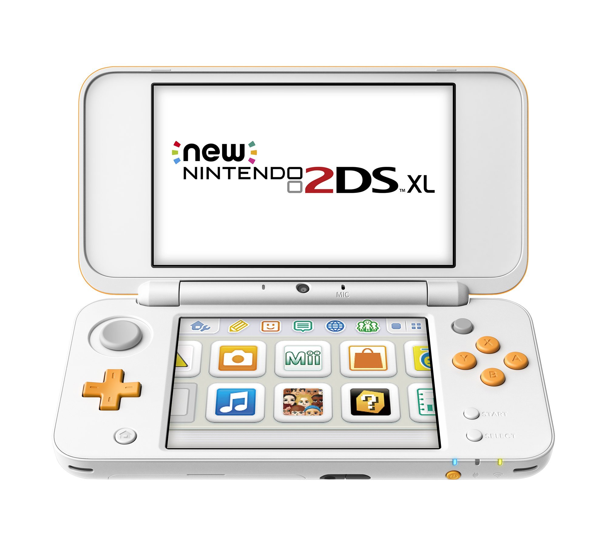 Refurbished Nintendo New 2DS XL Handheld Console - White & Orange Edition | Portable Gaming System for Kids & Adults | Perfect for Travel, Commuting & Home Entertainment