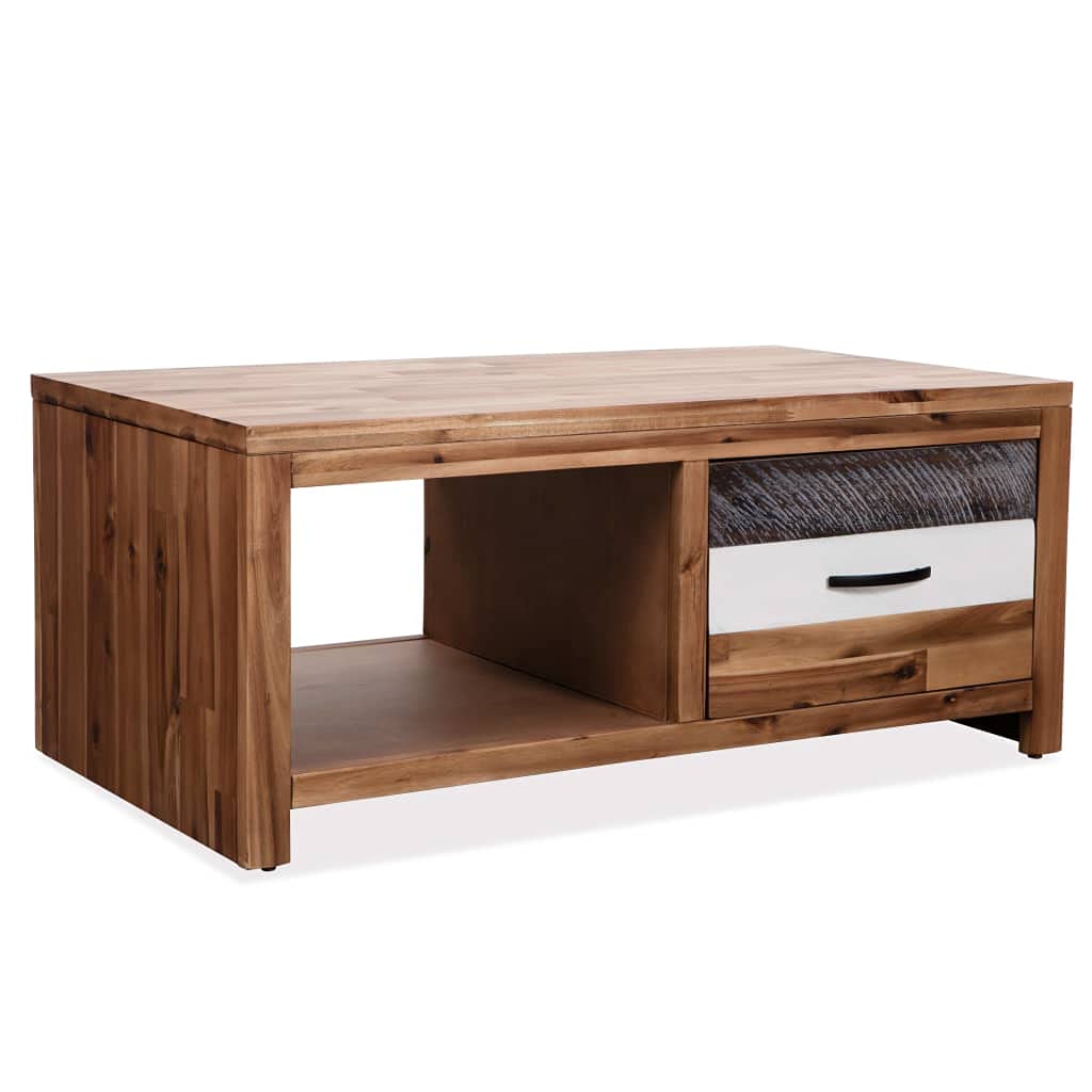 Solid Acacia Wood Coffee Table - 35.4
