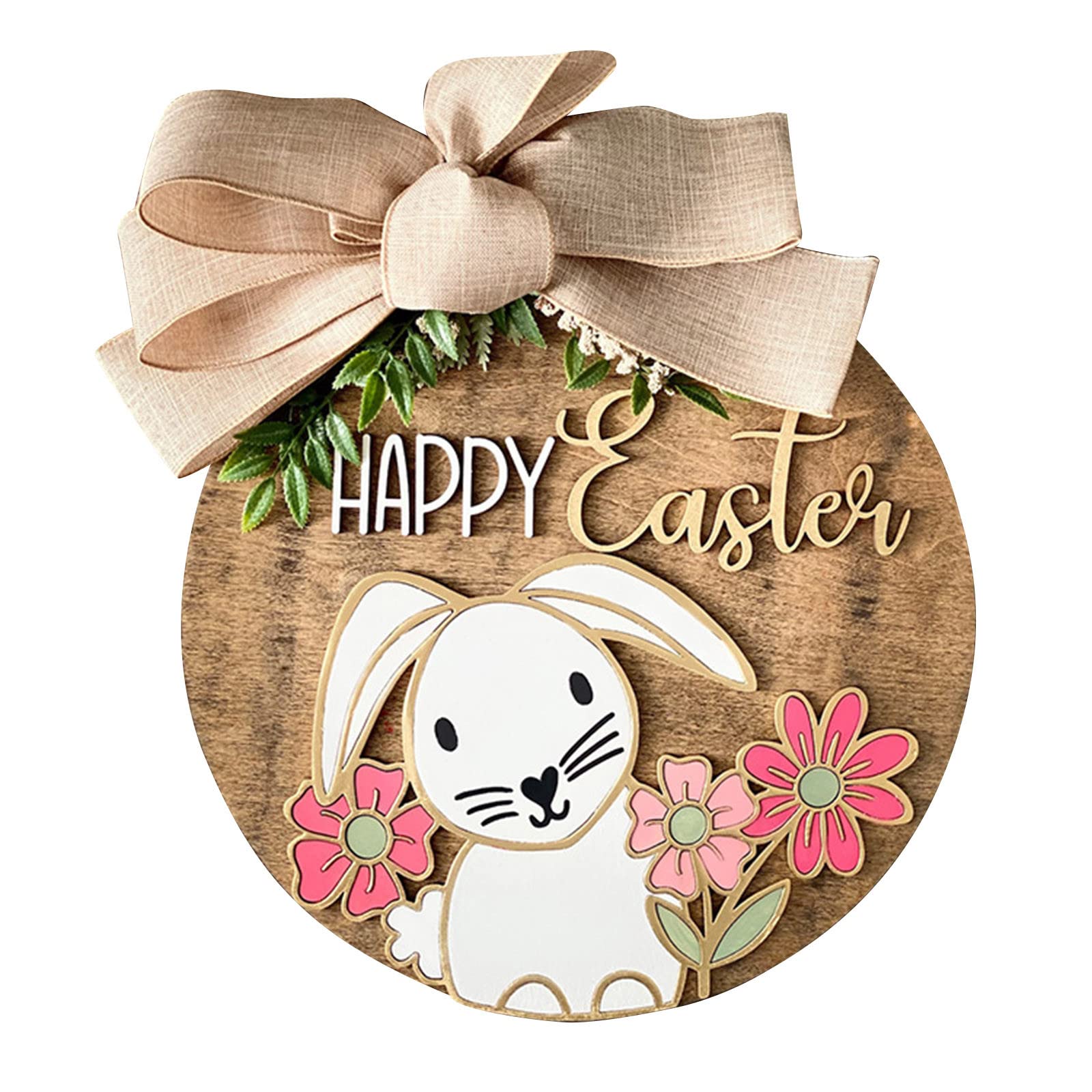 Rustic Easter Wooden Hanging Sign - Welcome Door Decoration for Spring Holiday, Farmhouse Coffee Shop & Bakery Decor (A-03) - Perfect for Easter Celebrations, Home Entryways and Window Displays