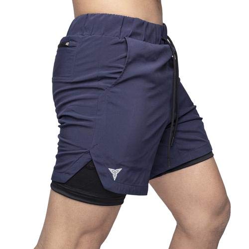 2-in-1 Hybrid Running Shorts with Compression Liner - Quick Dry Gym & Workout Shorts with Phone Pocket, Towel Loop & Zipper | Perfect for Jogging, CrossFit & Outdoor Activities