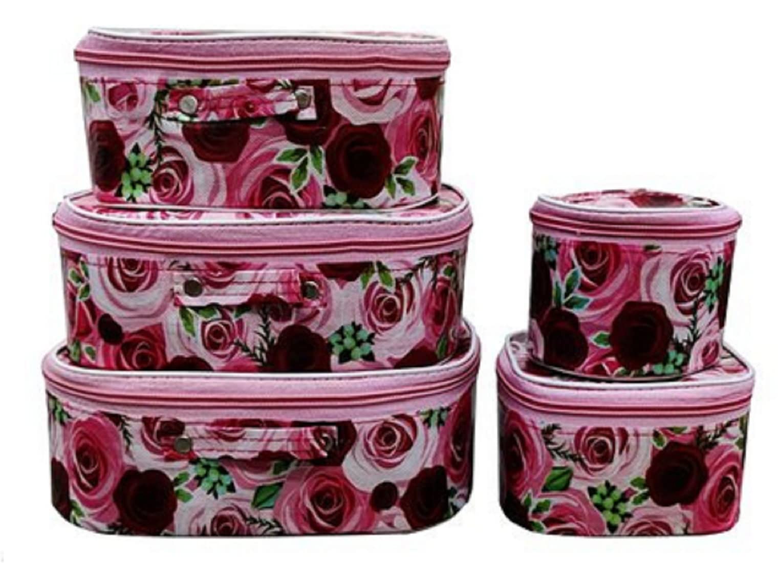 Premium 5-Piece Cosmetic Pouch Set - Waterproof Makeup Organizer & Travel Storage Kit for Women | Vanity Box, Makeup Bag, Toiletry Case | Perfect for Travel, Gym, Daily Use & Gift Giving (Multicolor)
