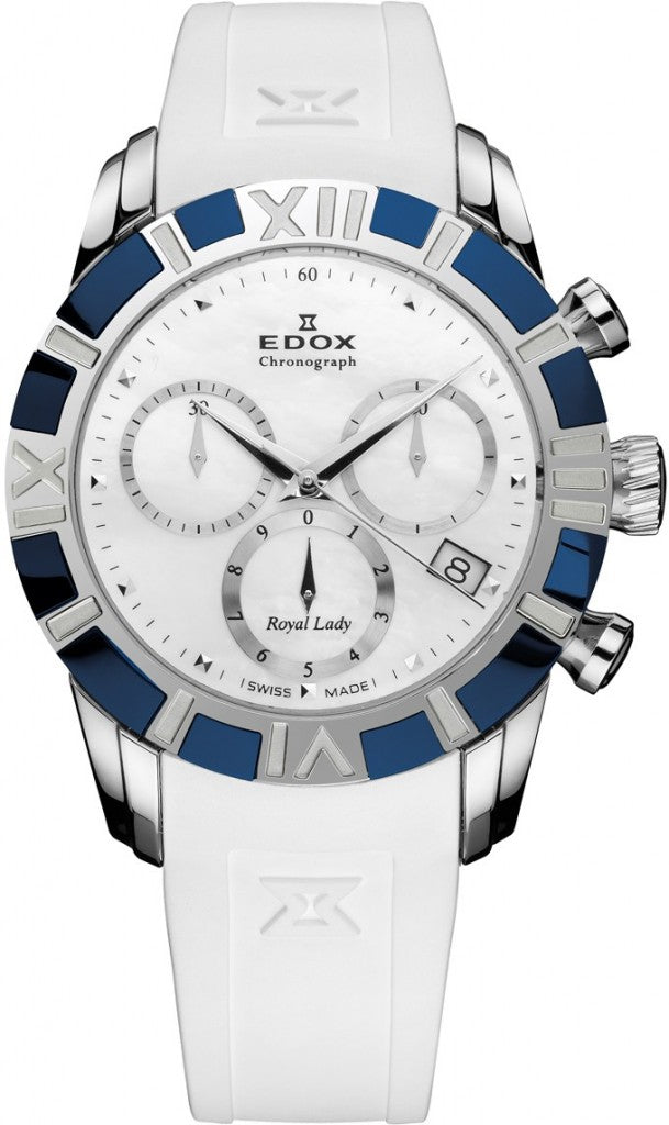 Edox Royal Lady Chronograph 10405 357B NAIN Women's Luxury Watch - Elegant Swiss Timepiece for Business, Party & Special Occasions