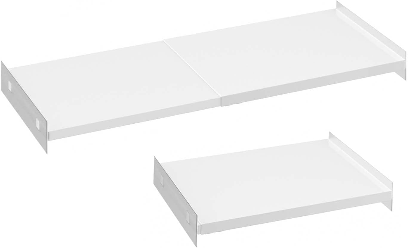 Expandable Closet Shelves - Adjustable Metal Storage Organizer for Wardrobe, Kitchen Pantry & Shoe Rack (2 Pack, 11.81