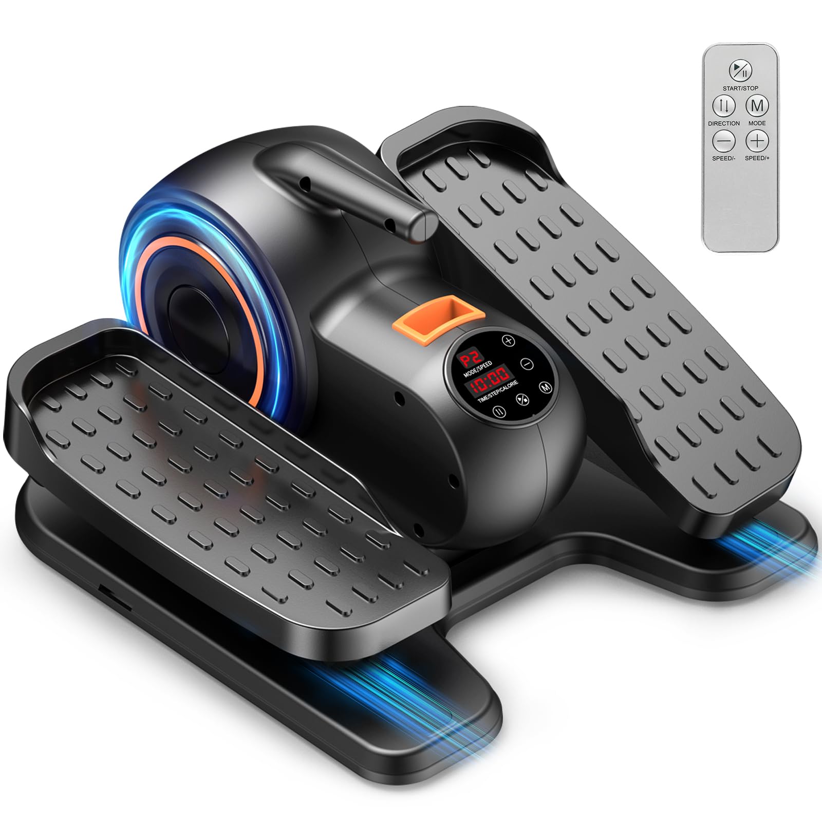 Under Desk Elliptical Machine - Electric Leg Exerciser with Remote Control & 10 Speed Levels, Quiet Portable Seated Pedal Exerciser for Home Office, Seniors & Physical Therapy - Perfect for Workouts While Working or Watching TV