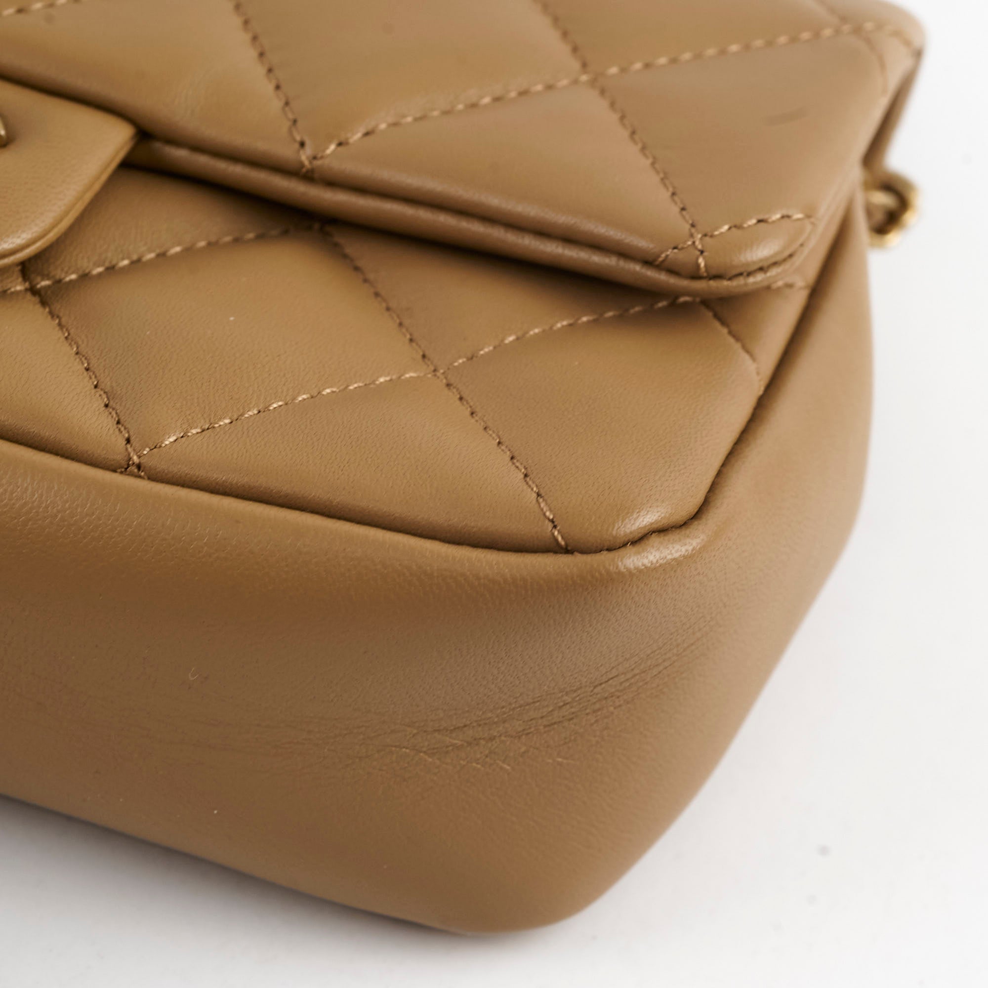 Authentic Chanel Seasonal Flap Bag in Dark Beige with Microchip - Luxury Designer Handbag for Women, Perfect for Parties, Date Nights & Special Occasions
