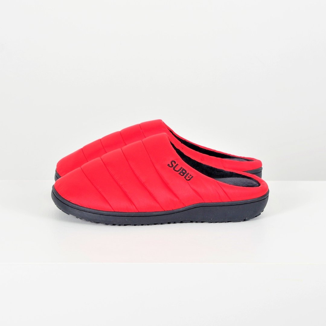 SUBUTokyo Cozy Winter Slippers for Women - Soft Plush Indoor/Outdoor House Shoes - Warm Red Fuzzy Slippers for Cold Weather, Home, Office & Travel