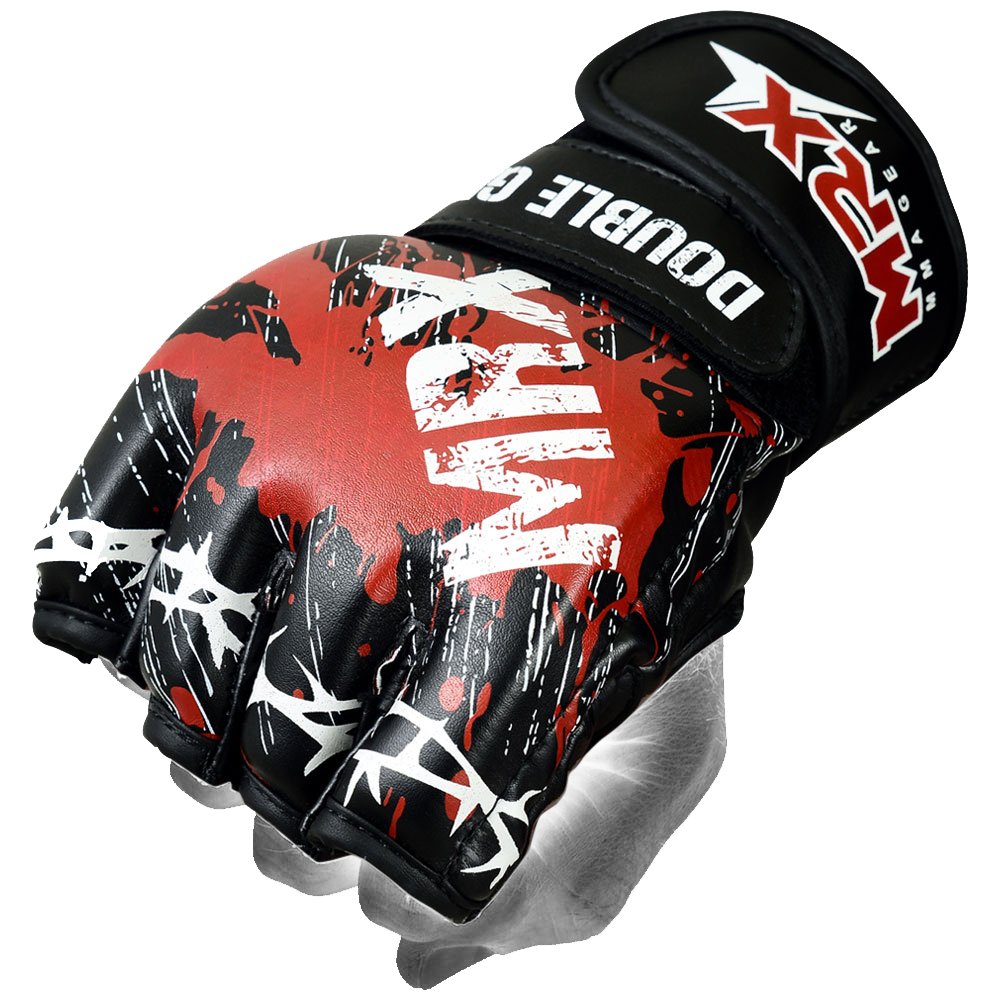 MRX MMA Grappling Gloves for Cage Fighting & Sparring - Premium Leather Training Gloves (Blood Series) - Ideal for MMA, BJJ, Muay Thai & Combat Sports Training