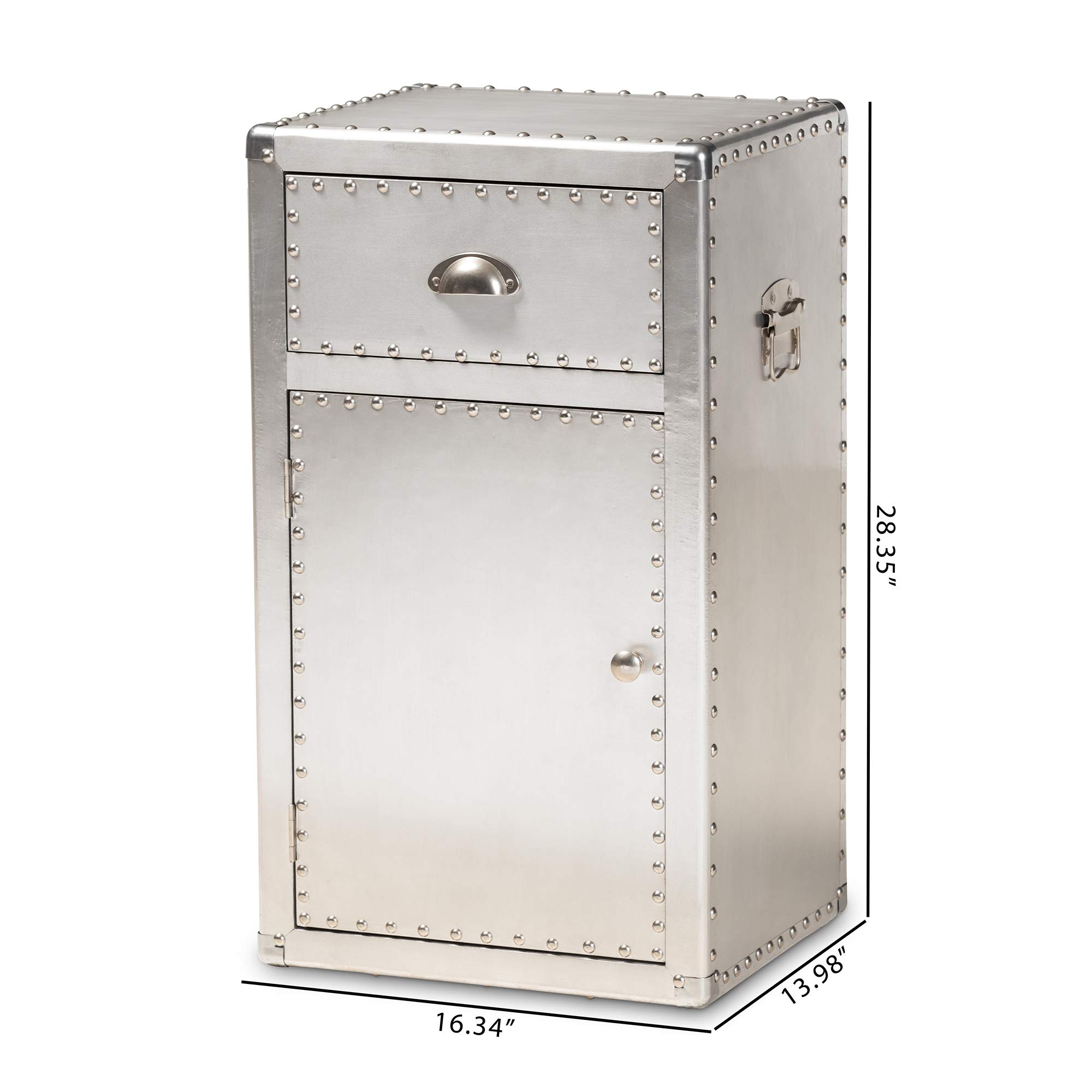 Baxton Studio Multipurpose Shelving and Cabinets - Silver Metal Storage Solution for Home Office, Living Room & Bedroom Organization