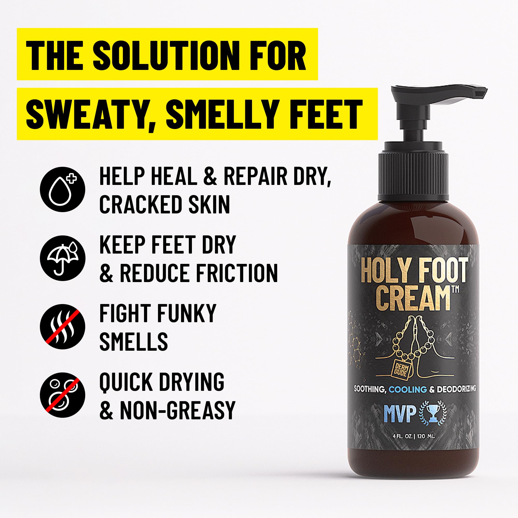 Derm Dude Happy Sack, Happy Crack & Holy Foot Cream Set | Natural Ball Deodorant, Butt Deodorant & Foot Cream for Men | All-Natural DeoPlex Formula for Odor Control | Vegan & Cruelty-Free | Perfect for Gym, Travel & Daily Hygiene Care