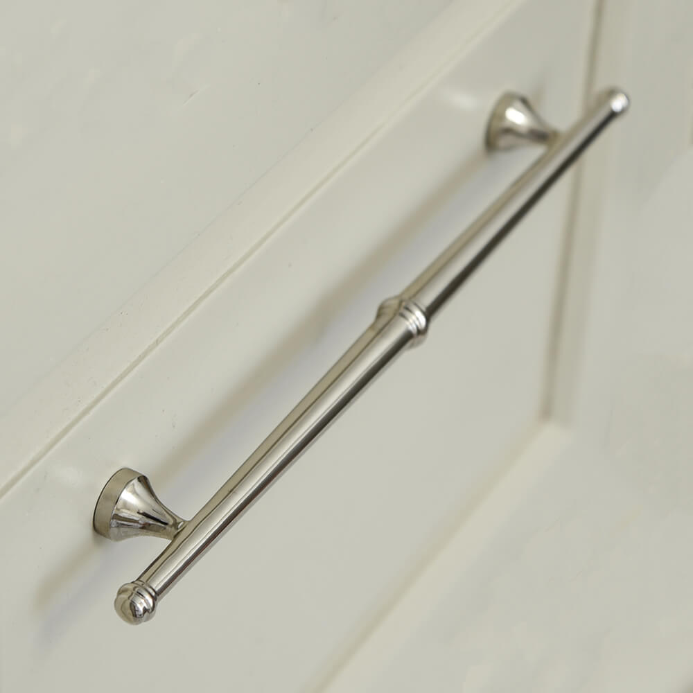Polished Nickel Regency Pull Handle - Elegant Cabinet & Drawer Hardware for Kitchen & Bathroom Renovation