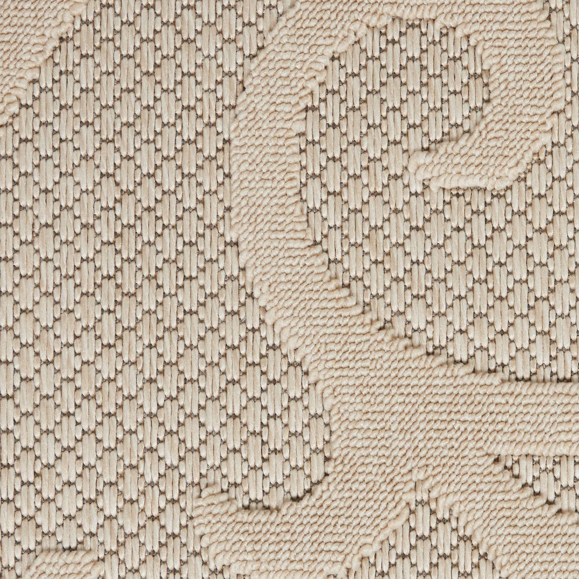 Nourison Palamos 4' x 6' Indoor/Outdoor Area Rug in Cream - Easy to Clean, Non-Shedding for Bedroom, Living Room, Dining Room - Perfect for Backyard, Deck & Patio Use