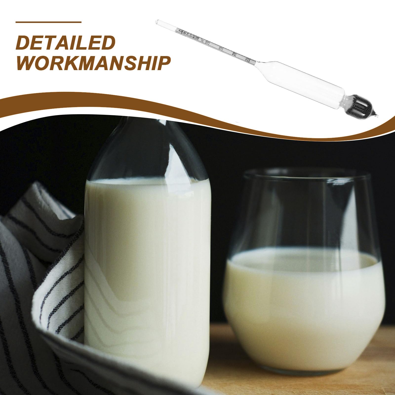 Amosfun Professional Lactometer for Milk Density Testing - Accurate Dairy Hydrometer for Milk, Whey & Cream - Essential Kitchen Tool for Cheesemaking, Dairy Farms & Home Brewing