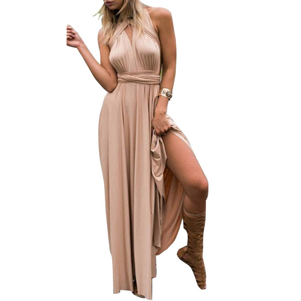 Boho Maxi Dress for Women - Flowy Long Bohemian Party Dress for Club, Beach, and Summer Festivals