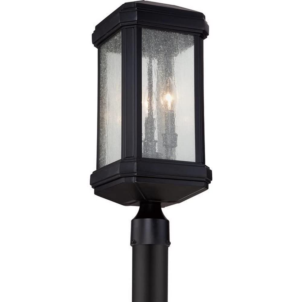 3-Light Outdoor Post Lantern - Transitional Style Black Exterior Light Fixture for Porch, Patio & Garden - Weather Resistant & Energy Efficient (Model 71-Bel-1753573) - Perfect for Entryway Lighting, Pathway Illumination & Landscape Accents