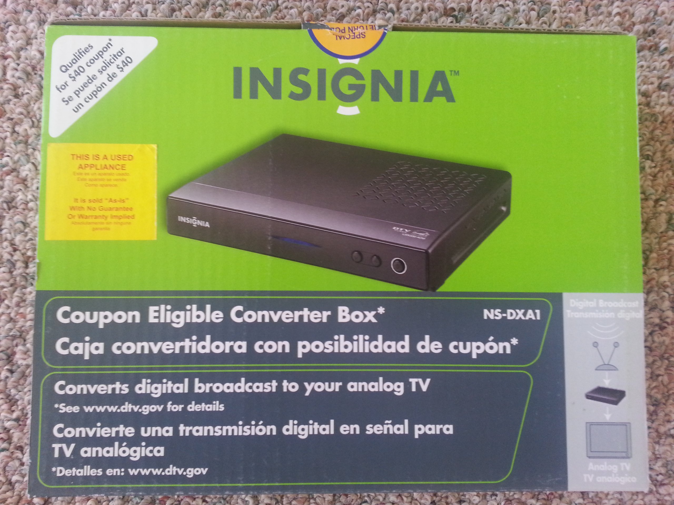 Insignia NS-DXA1 Digital to Analog TV Converter Box - Upgrade Old TVs for HD Channels | Watch Local News, Sports & Shows in Crystal Clear Quality