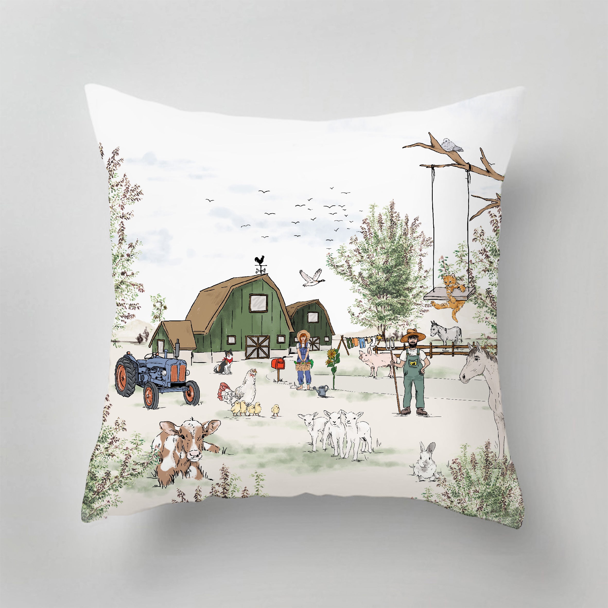Soft Indoor Pillow - Animal Farm Design for Cozy Home Decor | Perfect for Living Room, Bedroom & Nursery