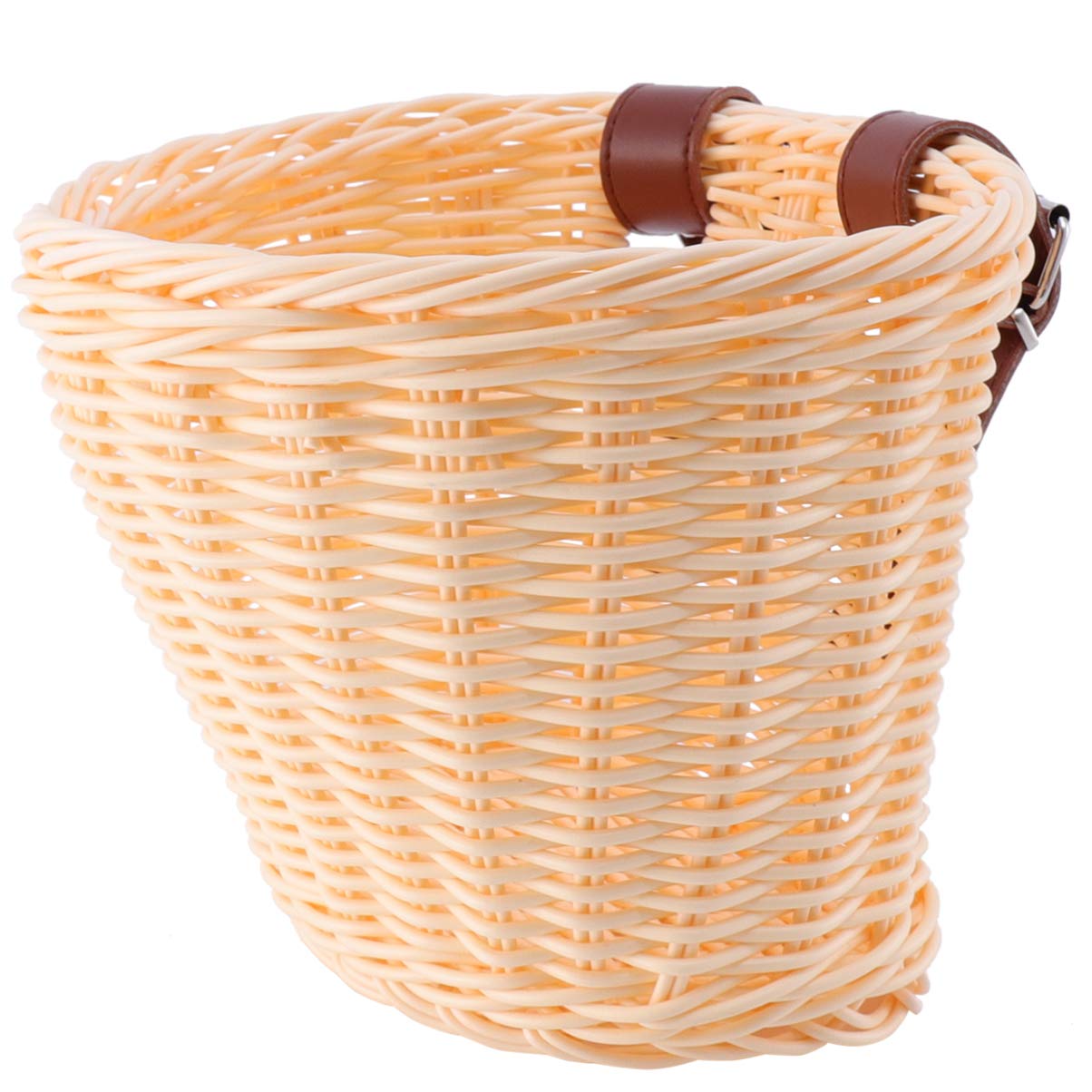 SEWACC Detachable Front Bicycle Basket for Kids - Beige Bike Accessory | Perfect for School, Picnics & Neighborhood Rides