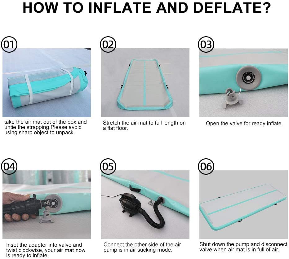 IBATMS DAIRTRACK 10ft-20ft Inflatable Air Tumbling Mat for Gymnastics, Cheerleading & Home Training | Portable Foldable Exercise Mat for Indoor/Outdoor Use | Perfect for Backyard, Gym & Sports Practice