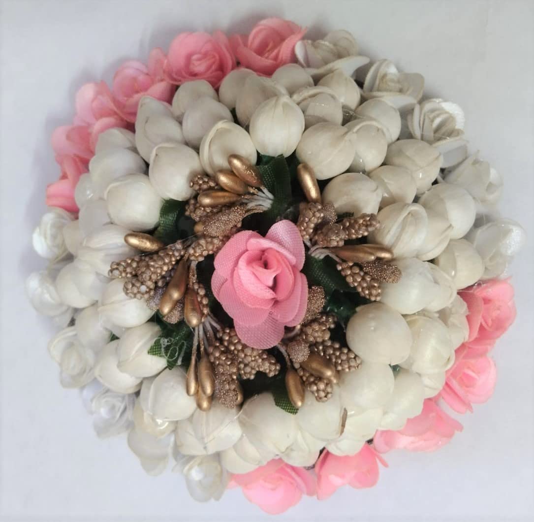 Beautiful Artificial Hair Flower for Women - South Indian Gajara Bun Making Hair Accessories (Pack of 1) | Perfect for Weddings, Festivals & Traditional Indian Hairstyles