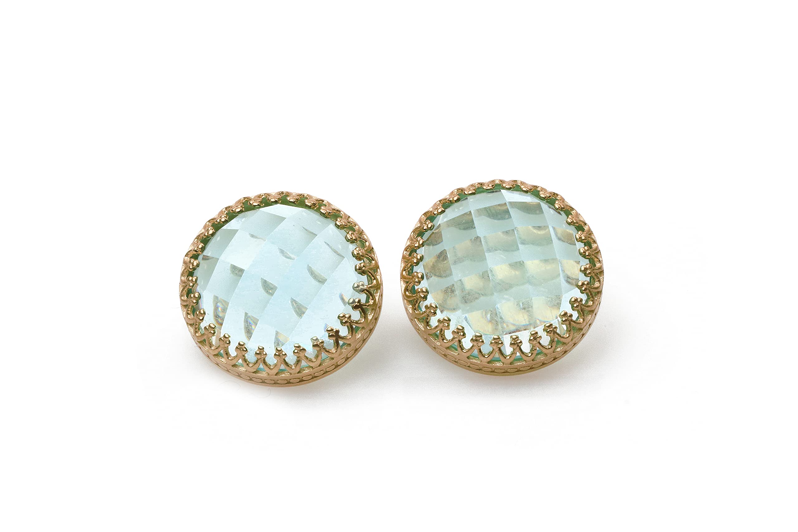 14K Gold Anemone Statement Earrings with Topaz - November Birthstone Jewelry for Women, Elegant Fashion Earrings in Gift Box - Perfect for Birthdays, Anniversaries & Special Occasions