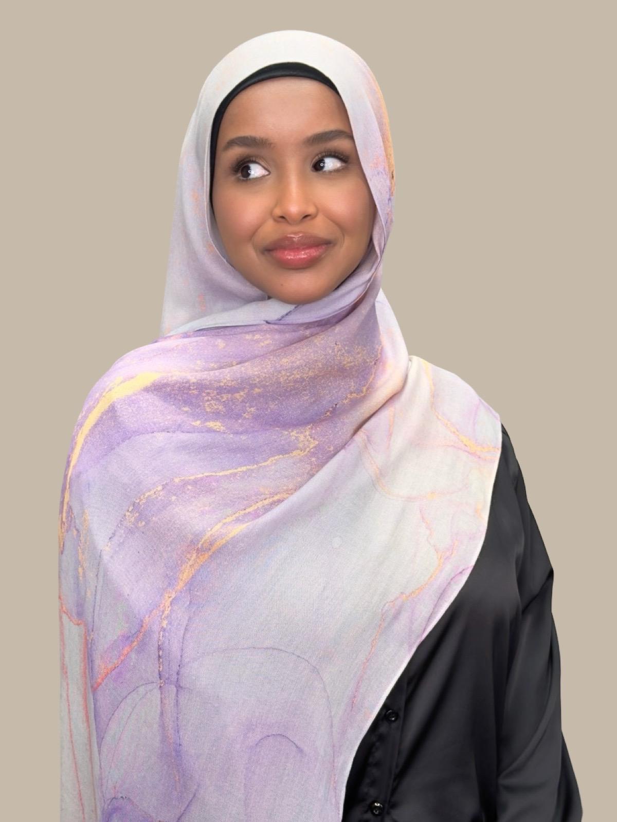 Lavanta Bay Print Modal Hijab - Soft, Breathable & Stylish Scarf for Muslim Women - Perfect for Daily Wear, Prayer & Special Occasions