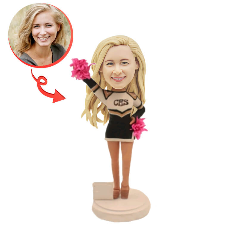 Custom Cheerleader Bobblehead - Personalized Cheerleading Figurine for Sports Fans, Team Spirit & Gift Giving
