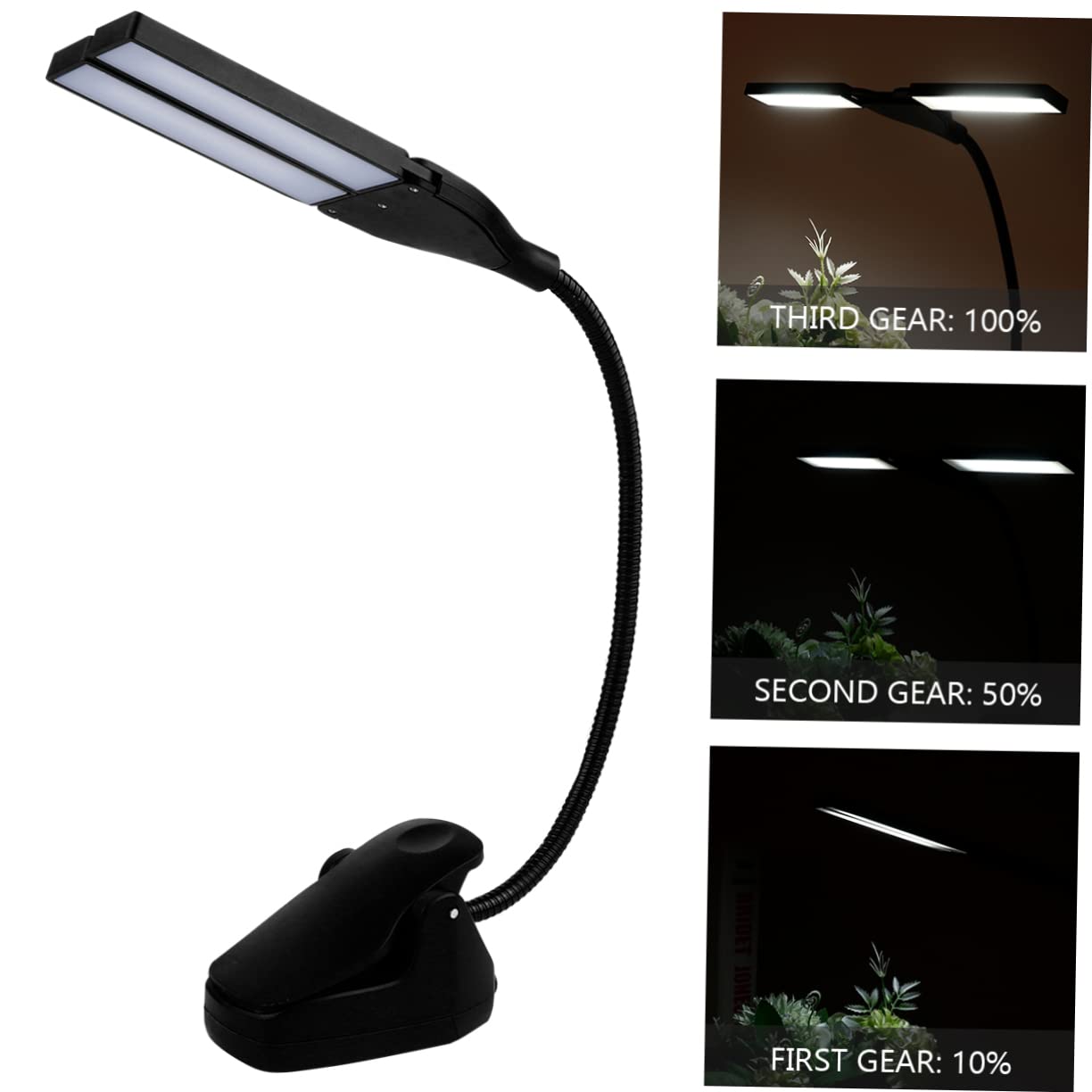 Alasum Adjustable LED Desk Lamp with Flexible Gooseneck & Clip - Rechargeable Battery Operated, Dimmable Task Light for Workbench, Piano, Music Stand, Reading & Office Use