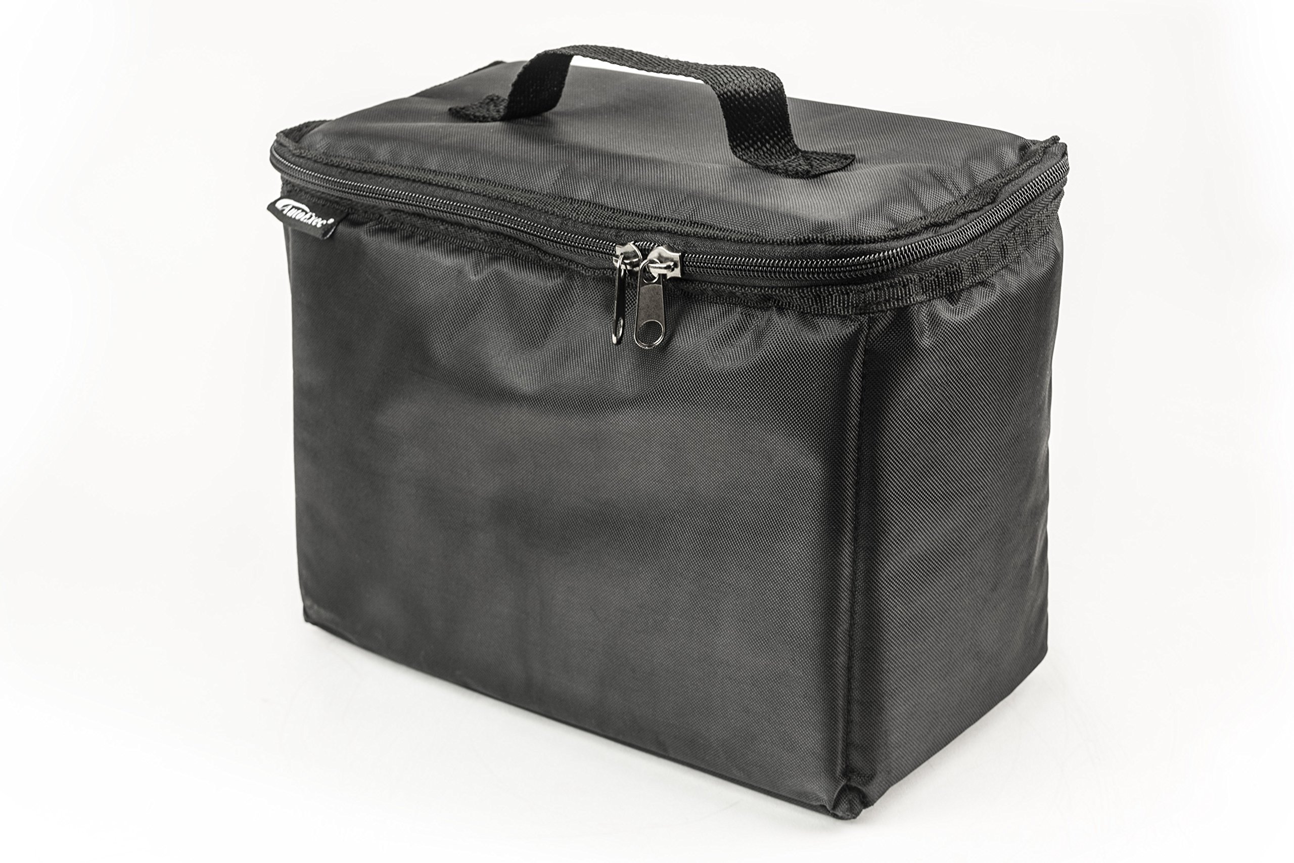 AutoExec AUE14009 Black File Tote Organizer with Insulated Cooler Bag & Tablet Case - Perfect for Office, Travel, and Business Professionals