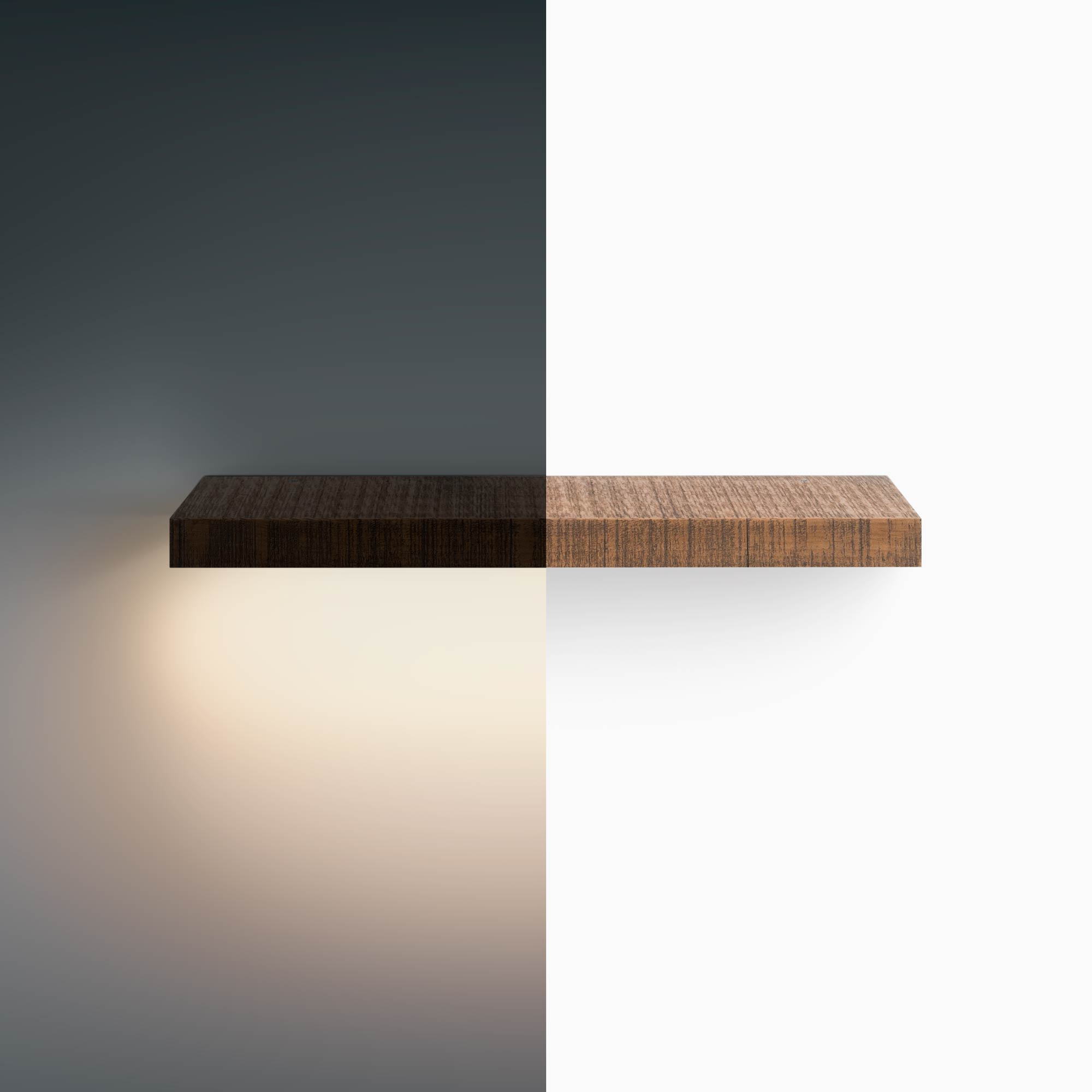 Aksel LED Floating Shelf - Rustic Nutmeg Wood Wall Shelf with Built-in Lighting for Living Room, Bedroom, or Kitchen Decor
