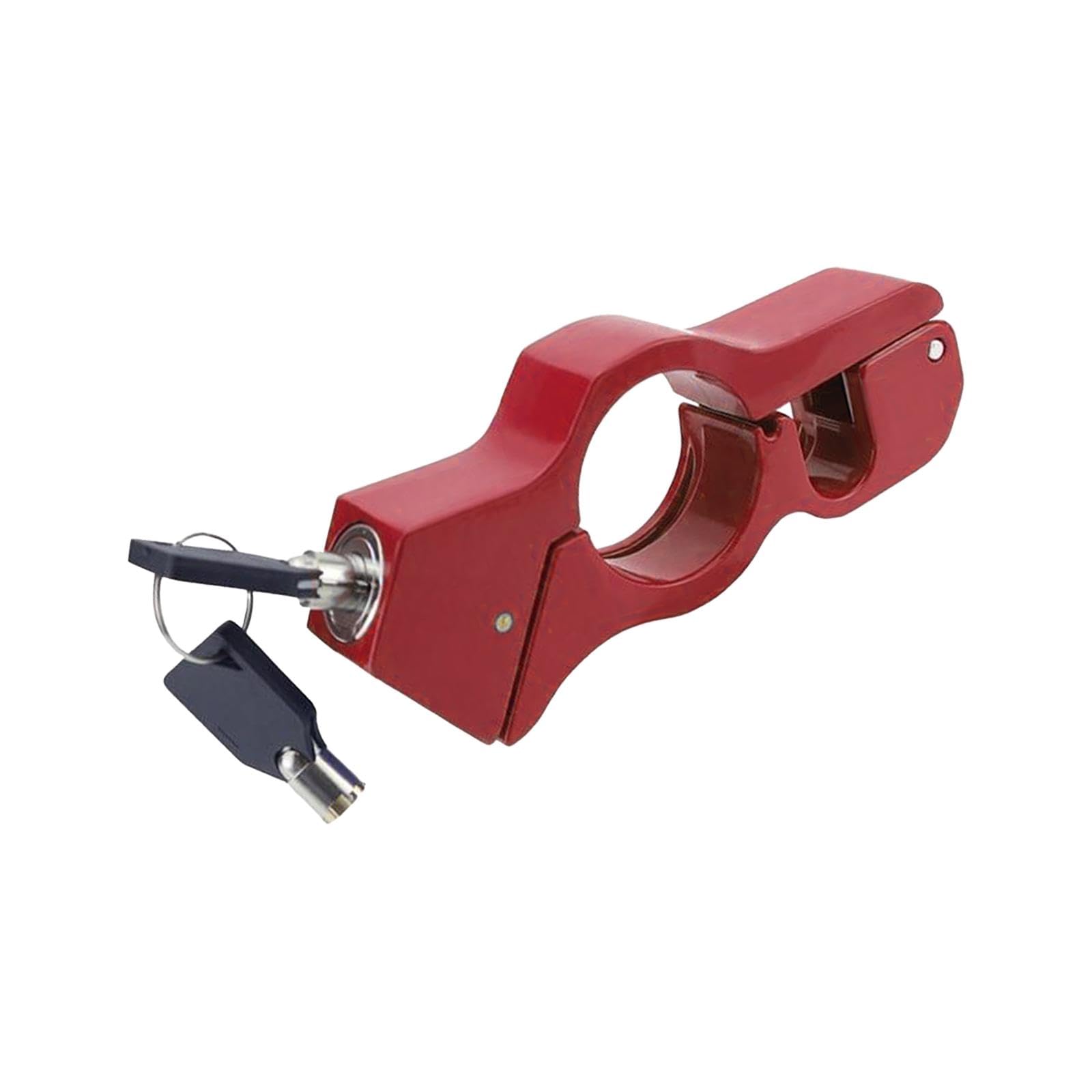 JicSuXi Motorcycle Handlebar Lock with 2 Keys - Universal Throttle Lock for Scooters & Electric Bikes (Red) - Secure Parking & Theft Protection for Urban Commuting
