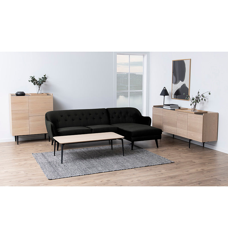 BROGAN 100cm Tall Sideboard Buffet Cabinet - Natural Wood Finish for Dining Room, Living Room & Entryway Storage