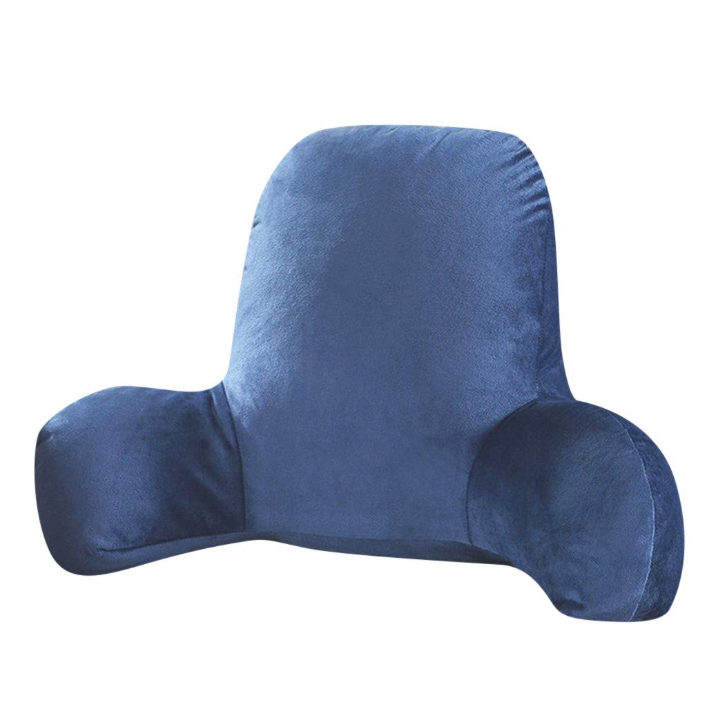 Comfortable Plush Backrest Pillow for Reading & Relaxation - Lumbar Support Chair Cushion with Armrests, Bed Wedge for Adults - Perfect for Sofa, Bed, Floor Lounging & Office Use