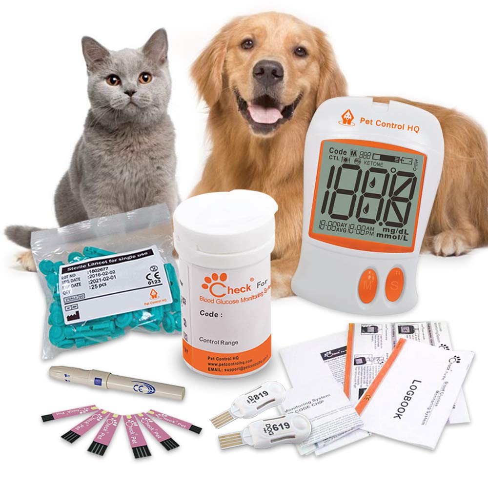 Pet Blood Glucose Monitor Kit for Dogs & Cats - Includes 50 Test Strips | At-Home Diabetes Testing for Pets | Vet-Recommended Glucose Meter for Pet Health Monitoring