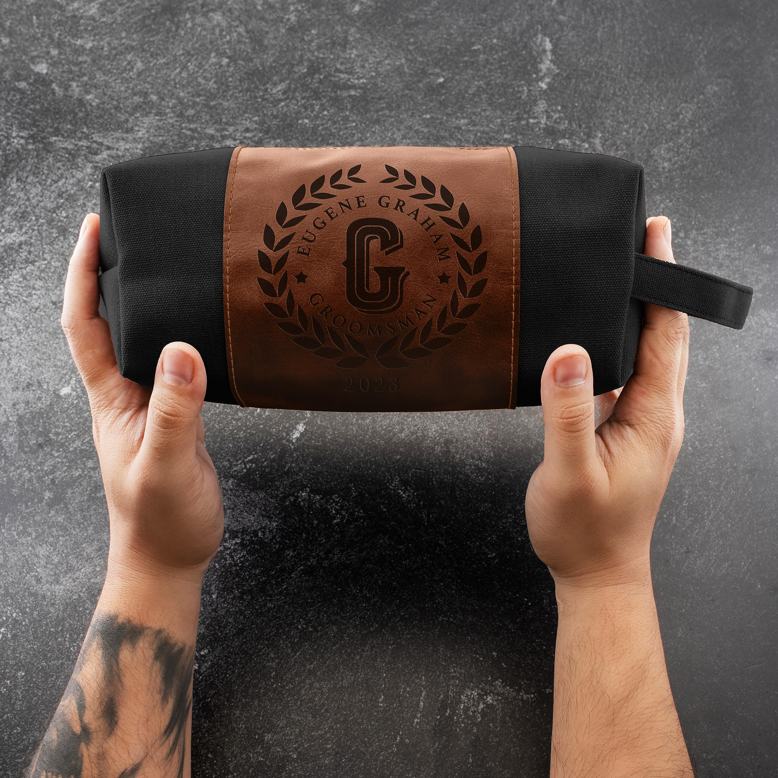 Personalized Groomsmen Gifts - Custom Engraved Men's Toiletry Bag for Wedding Party, Best Man & Bridesmaid - Perfect for Bachelor Party, Honeymoon & Travel Essentials