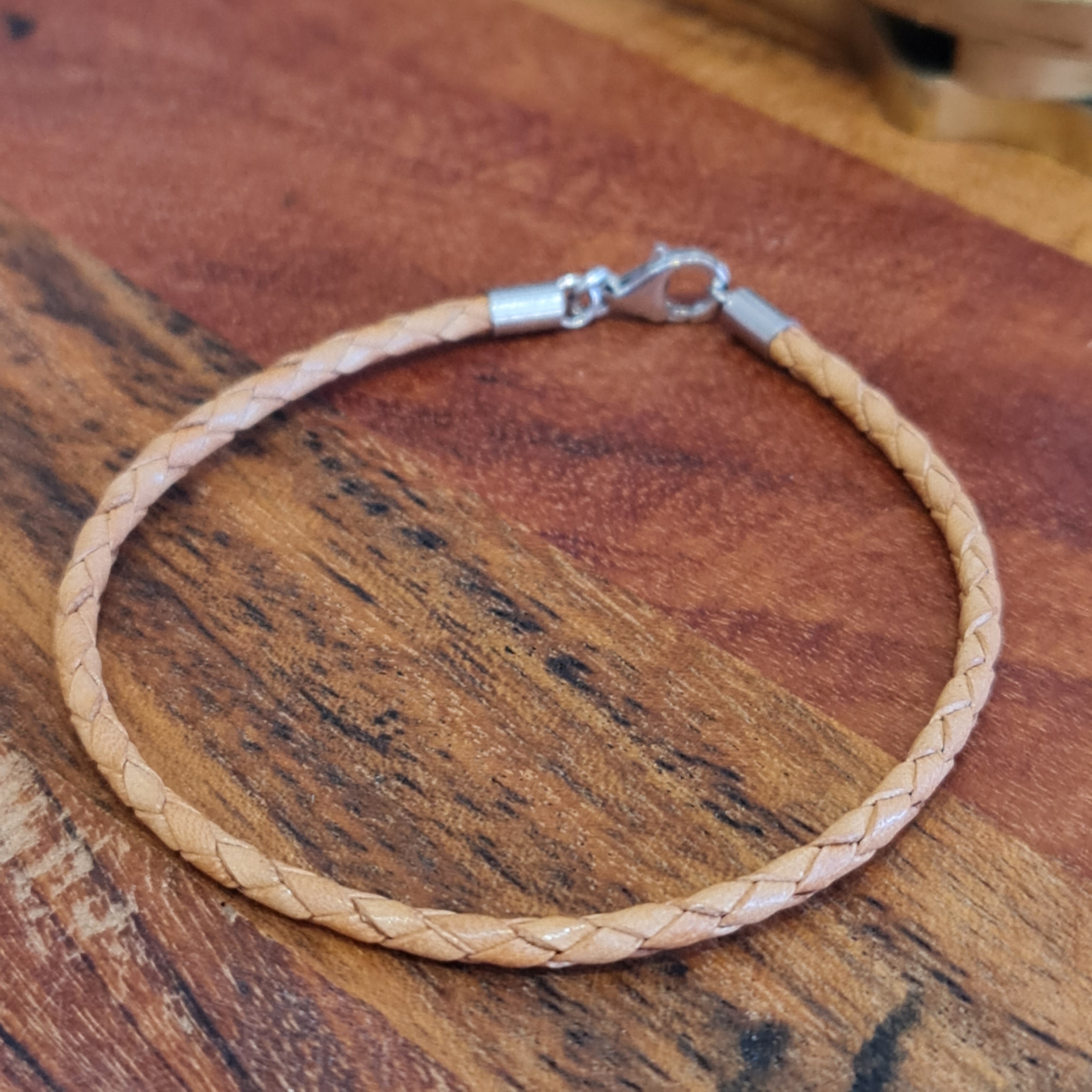Braided Leather Bracelet for Women - 925 Sterling Silver Adjustable Tan Brown - Perfect for Casual Wear, Gifts & Everyday Fashion Accessories