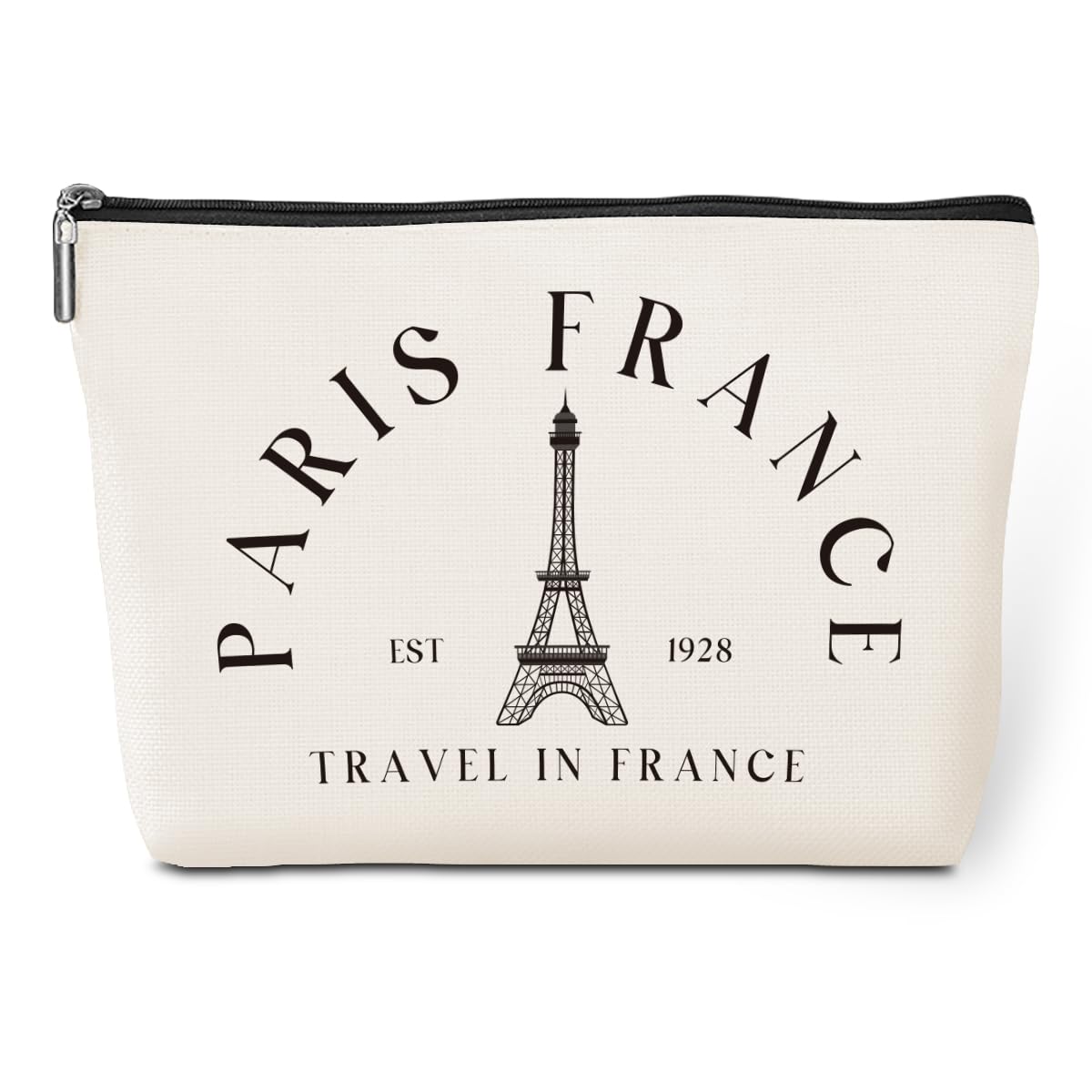 Parisian Makeup Bag - Waterproof Travel Cosmetic Organizer for Women | French Themed Toiletry Pouch | Perfect Gift for Paris Lovers (Christmas, Birthday, Anniversary) | Great for Travel, Gym & Daily Use