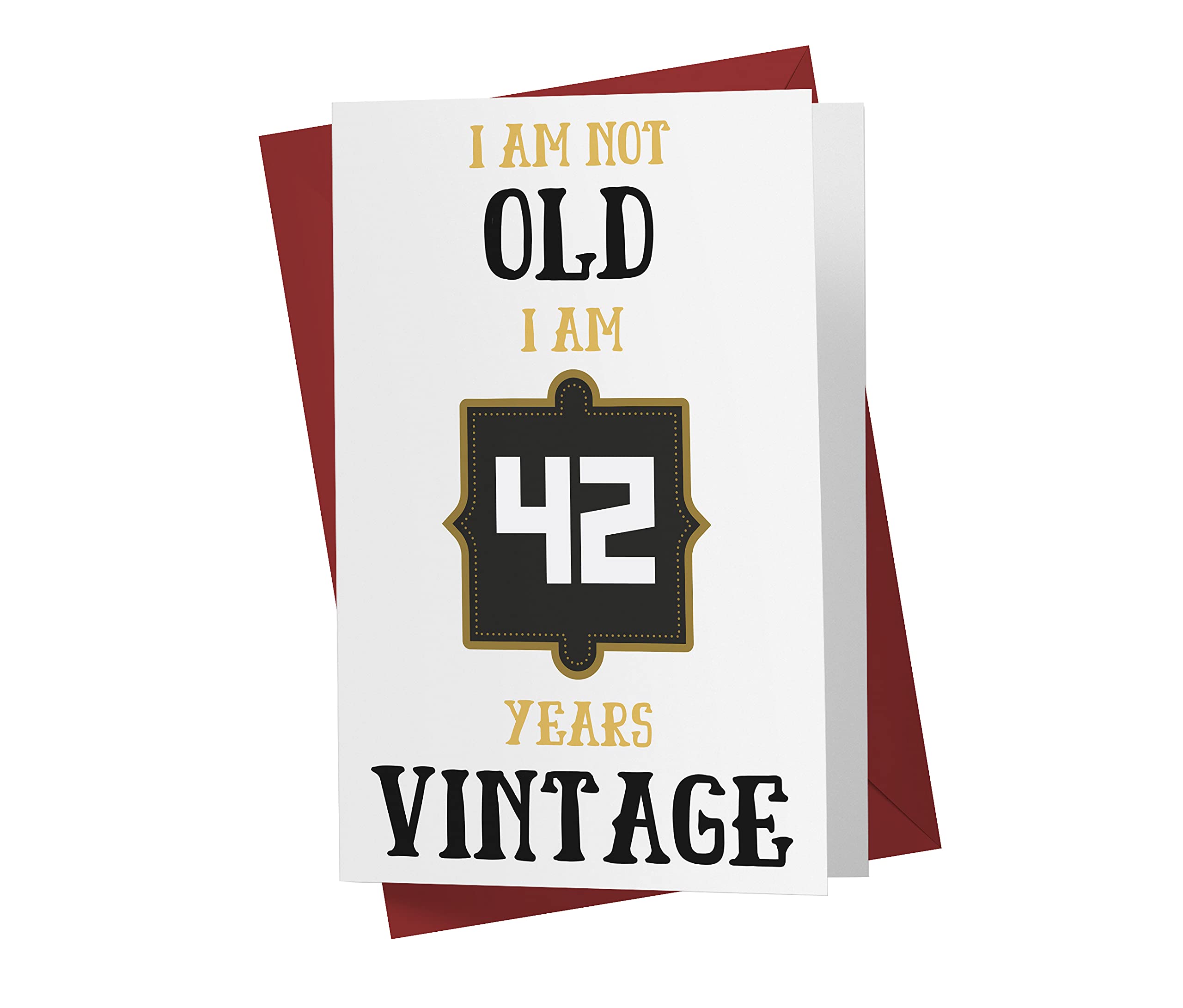 Funny 42nd Birthday Cards for Women & Men - Humorous Greeting Cards for Friends, Family, Lovers & Coworkers - 42 Years Old Celebration Card with Envelope - Perfect for Office Gifts, Party Favors & Milestone Birthdays