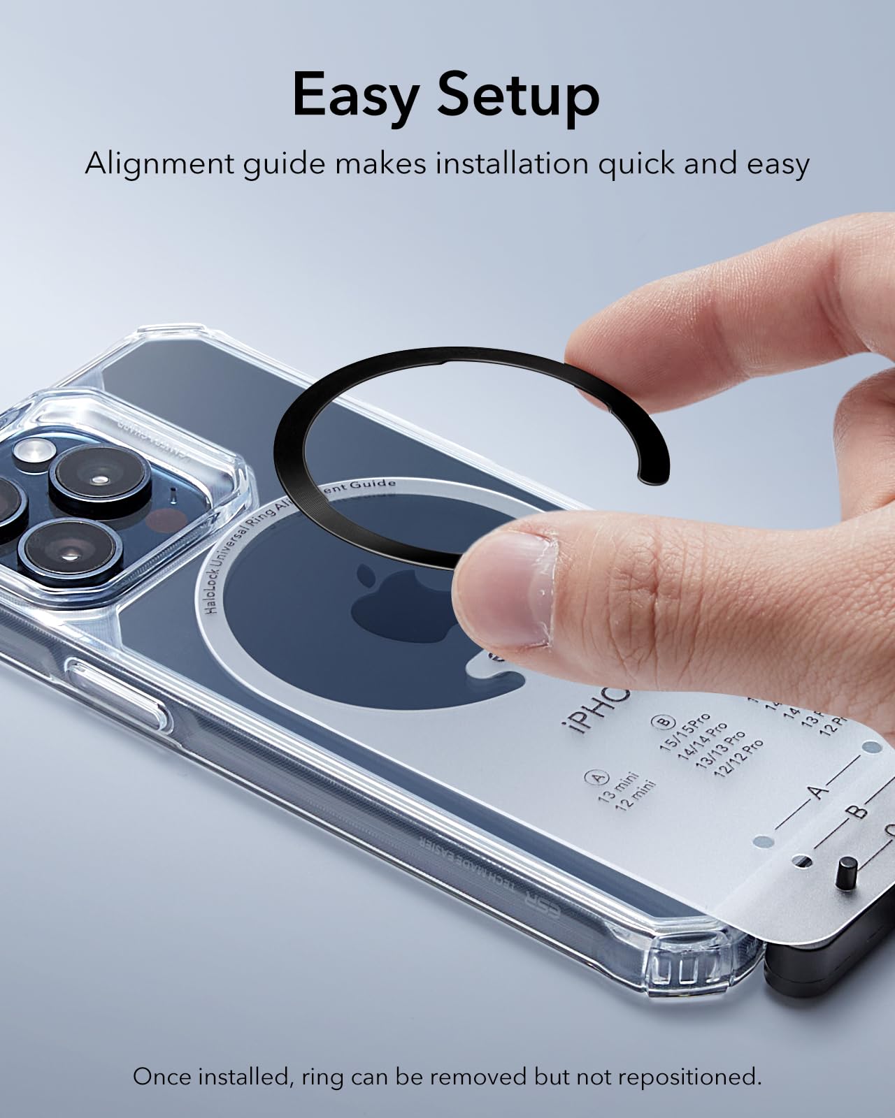 Ultra-Thin 0.4mm ESR MagSafe Ring Sticker - 2 Pack Universal Magnetic Wireless Charger Conversion Kit for iPhone 16/16e/15/14/13/12 & Galaxy S24/S23 - Perfect for Home, Office & Travel Use - Black & Silver MagSafe Accessories