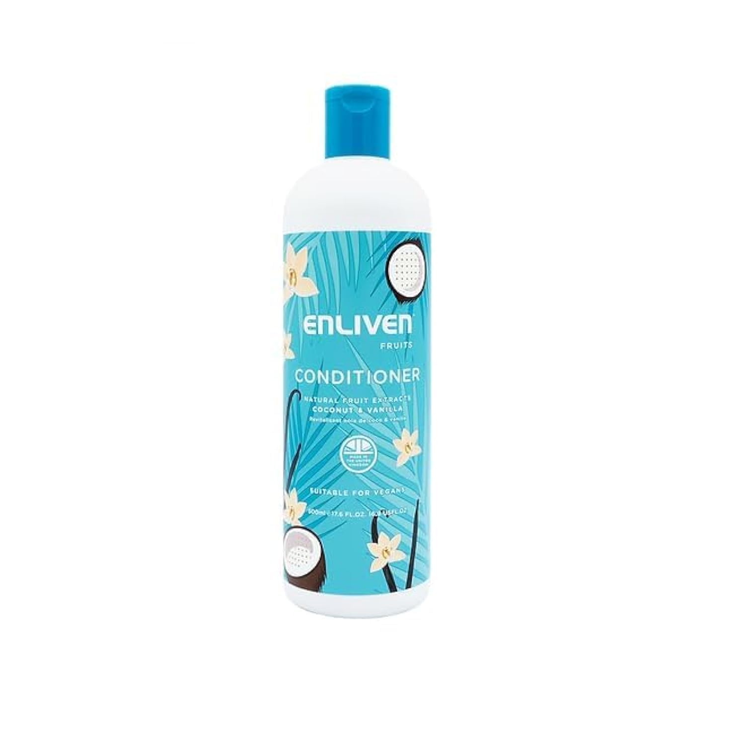 Enliven Fruit Extracts Conditioner - Coconut & Vanilla Scent, 500ml for Soft & Hydrated Hair | Perfect for Daily Use, Salon-Quality Results at Home